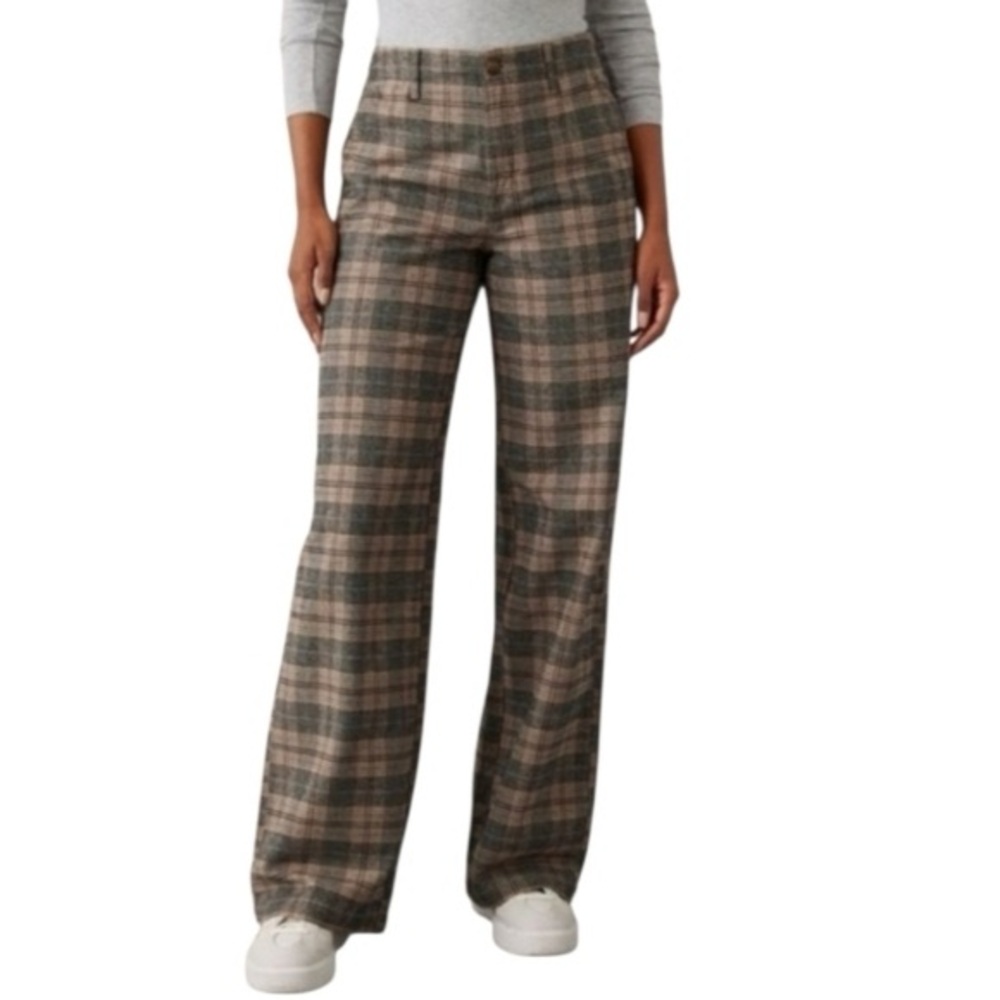American Eagle super high-rise baggy wide leg plaid pants